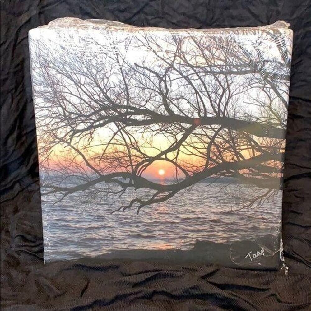Embracing the Dusk Signed Lake Print on Canvas Wall Hanging Photograph Art